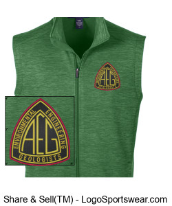 Mens fleece vest (embroidered) green Design Zoom
